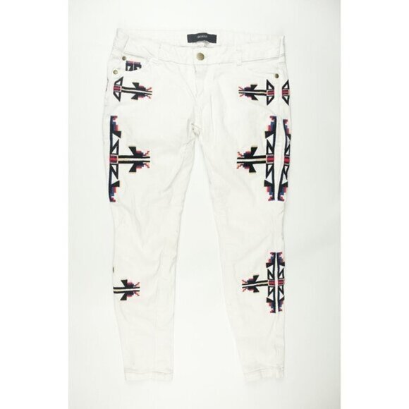 Forever 21  Women's White Tribal Design‎ SKinny Jeans Pants Size 3 - Picture 1 of 6